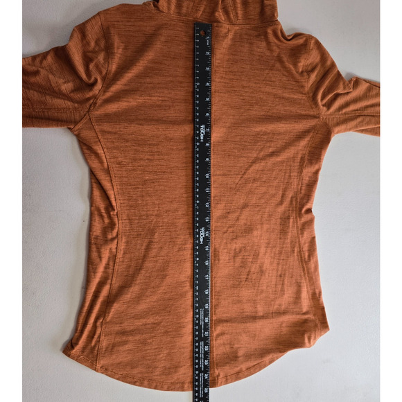 Prana Hoody Women's XS Burnt Orange Henley Neckline Kangaroo Pouch Long Sleeve - Picture 6 of 13